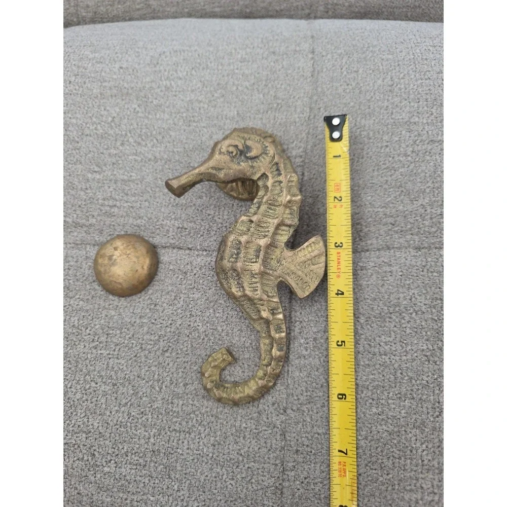 Vintage Sea Horse Door Handle Knocker Decorative 